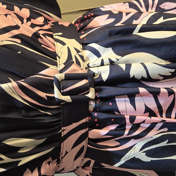 Nwt 16 Maison Tara Navy and Pink Midi Dress - Picture 9 of 17